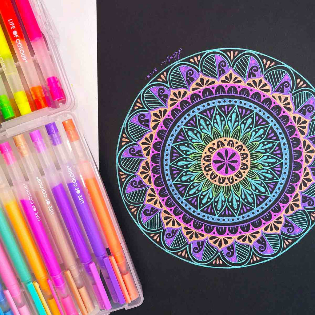 Life of Colour - Juicy Gel Pens - Set of 24 - Metallic and Glitter