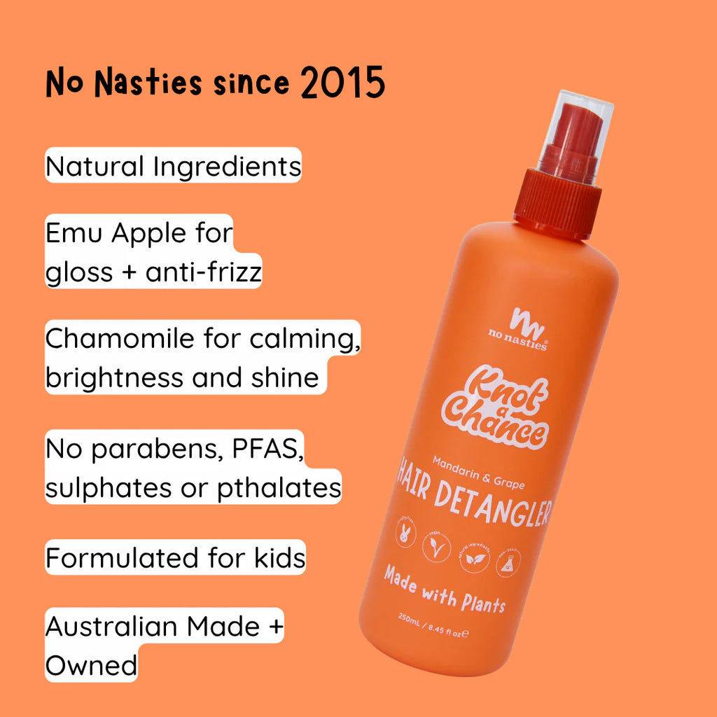 No Nasties Kids Hair Detangling Spray in Mandarin and Grape 250ml