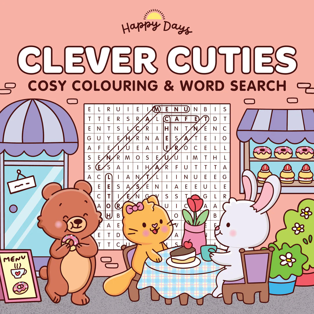 Book | Happy Days - Clever Cuties Cosy Colouring & Word Search Book