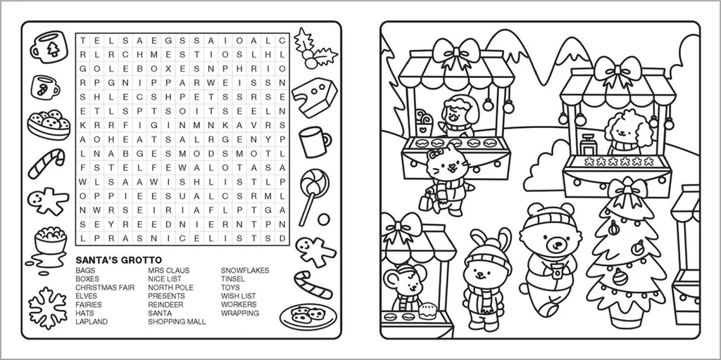 Book | Happy Days - Bright Cuties Cosy Colouring & Word Search Book