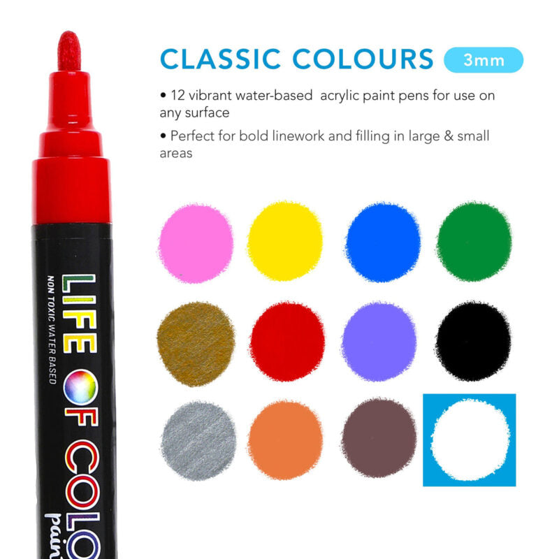 life of colours acrylic paint pens for any surface