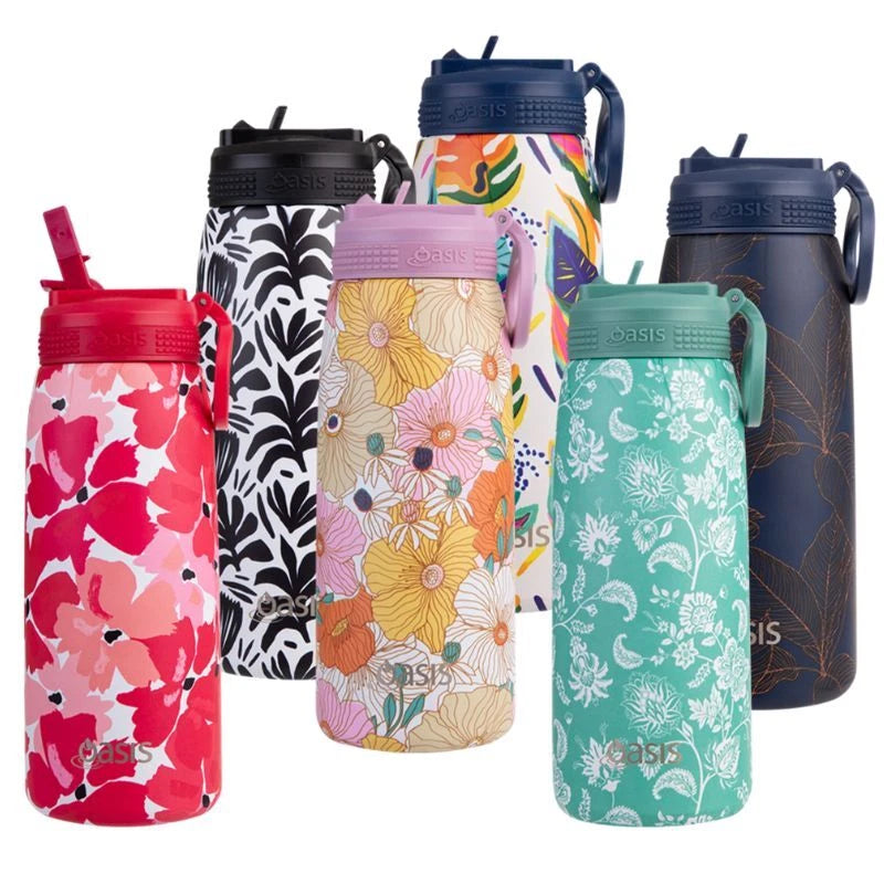 Oasis - Stainless Steel Double Wall Insulated Sport Bottle with Sipper Straw - 780ml
