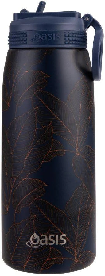 Oasis - Stainless Steel Double Wall Insulated Sport Bottle with Sipper Straw - 780ml