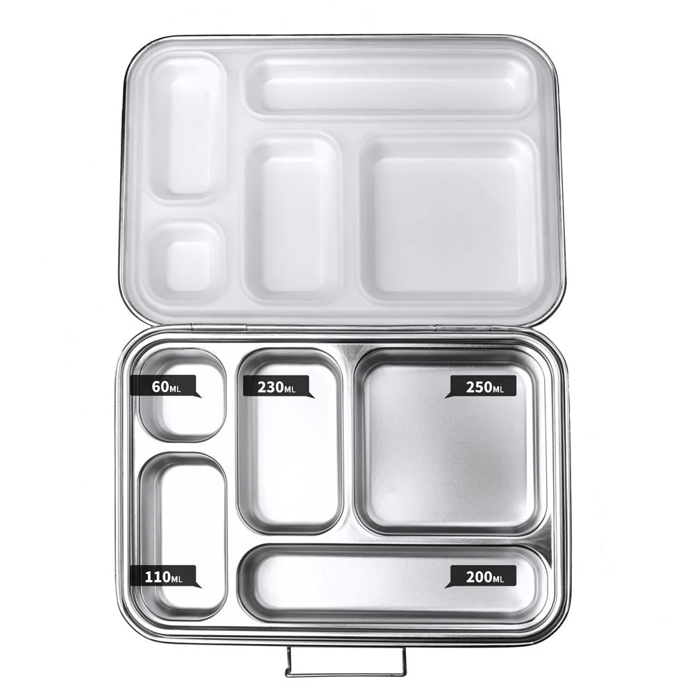 Ecococoon Bento Box 5 Stainless Steel - Leak Proof - Pink Rose