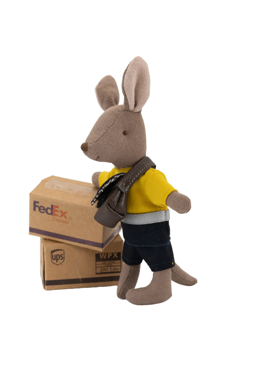 Rugaroo - Joey |The Postie | Kangaroo Doll with bag in Post Box