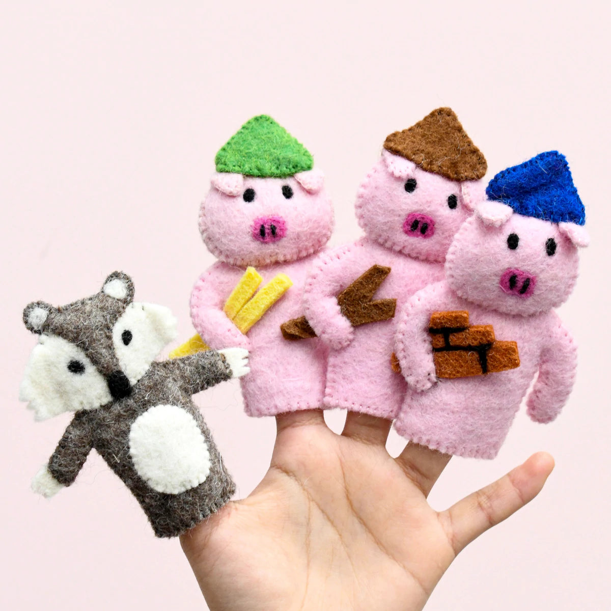 The Three Little Pigs, Finger Puppet Set great for kids story time