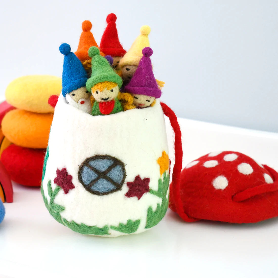 Tara Treasures - Felt Mushroom Toadstool Bag