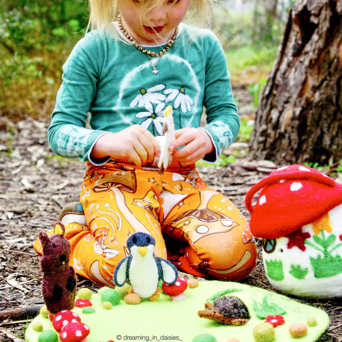 Tara Treasures - Fairy Toadstool Garden Play Mat Playscape