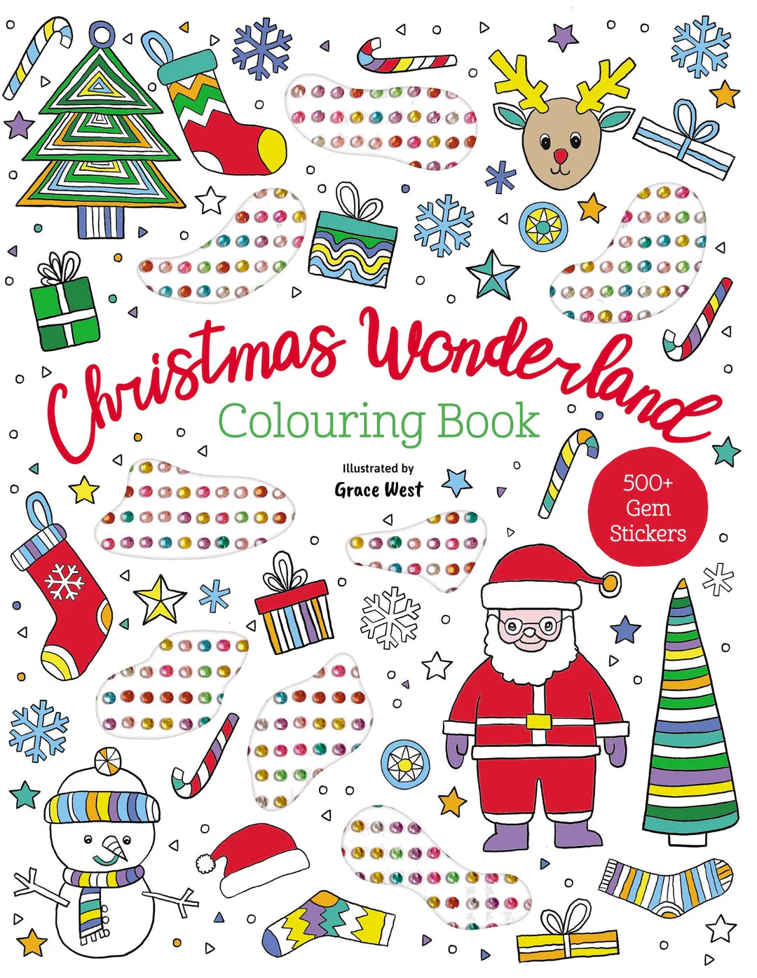 Book | Gem Sticker Colouring Book - Christmas Wonderland