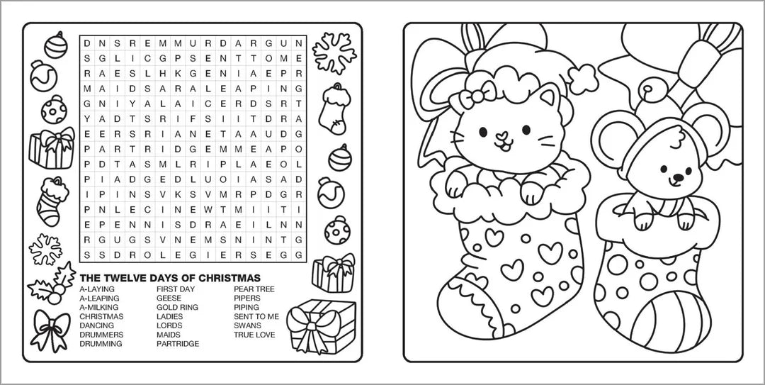 Book | Happy Days - Bright Cuties Cosy Colouring & Word Search Book